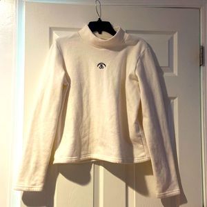 medium white fuzzy turtleneck